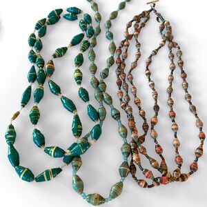 Paper Bead Necklaces Lot